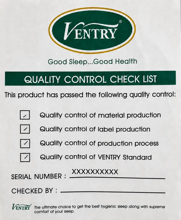 Full-size example of a Ventry serial number label