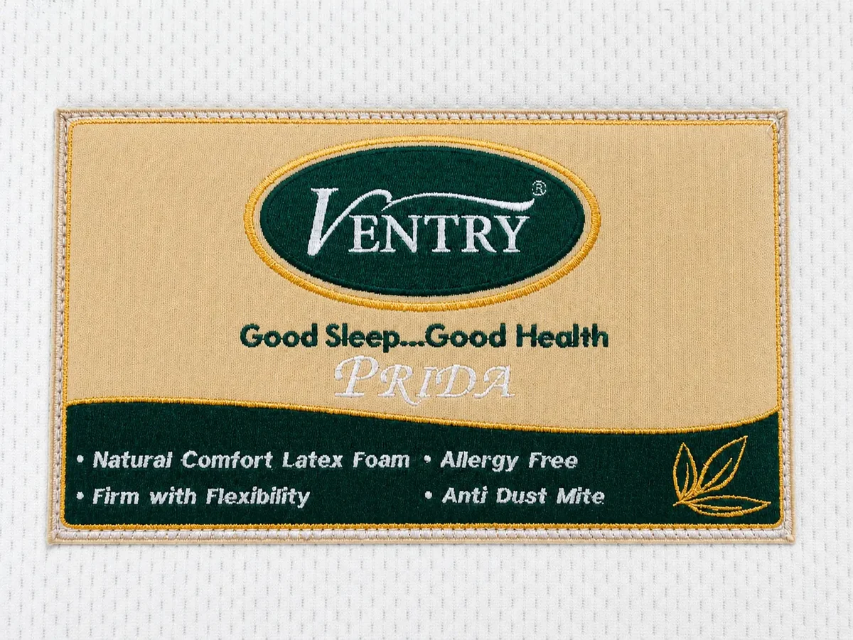 ป้ายสินค้าที่นอนยางพารา Ventry Prida