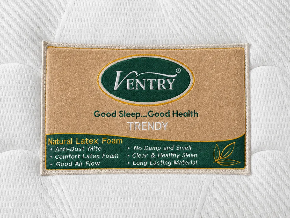 ป้ายสินค้าที่นอนยางพารา Ventry Trendy
