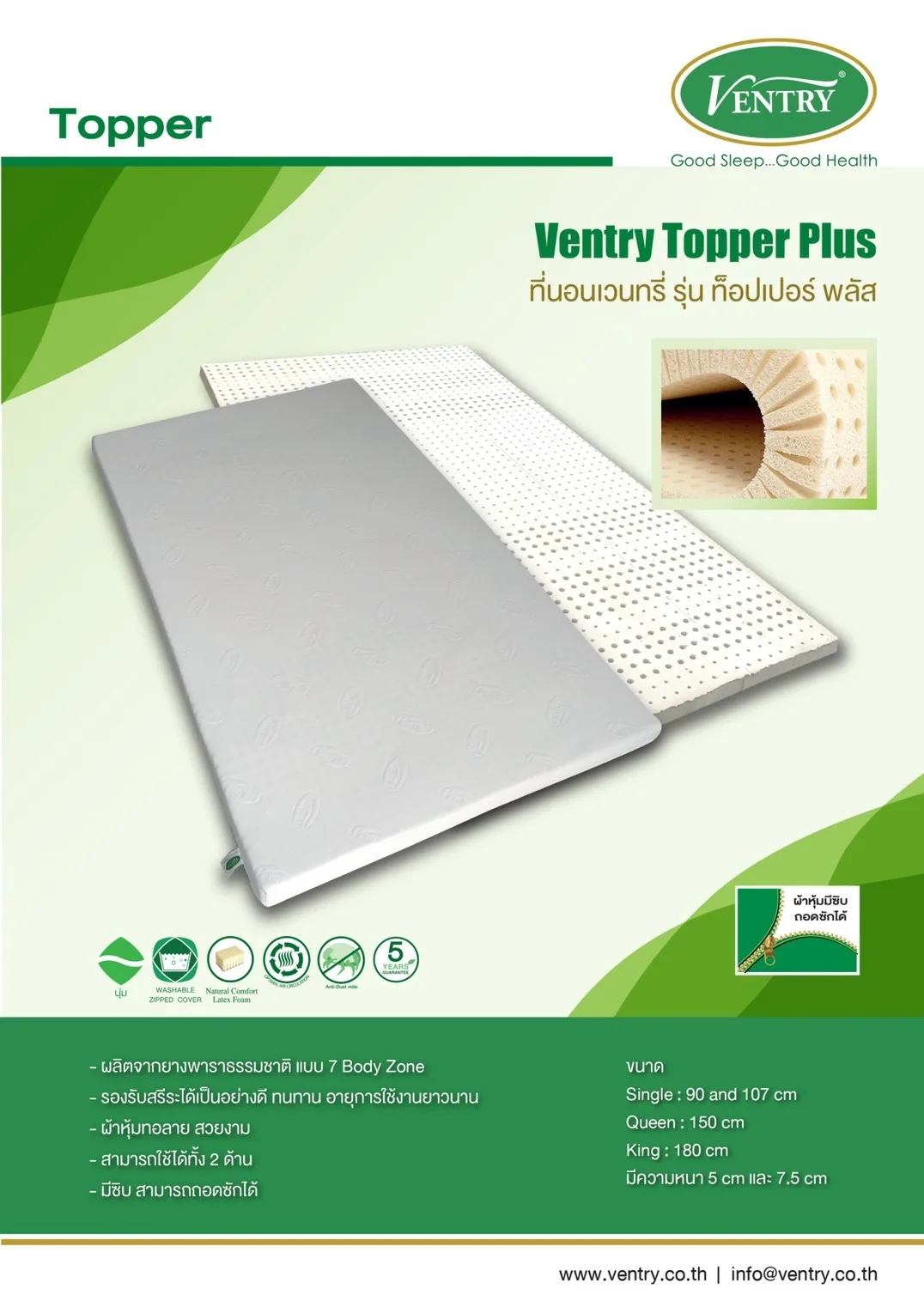Ventry Topper Plus — รายละเอียดสินค้า