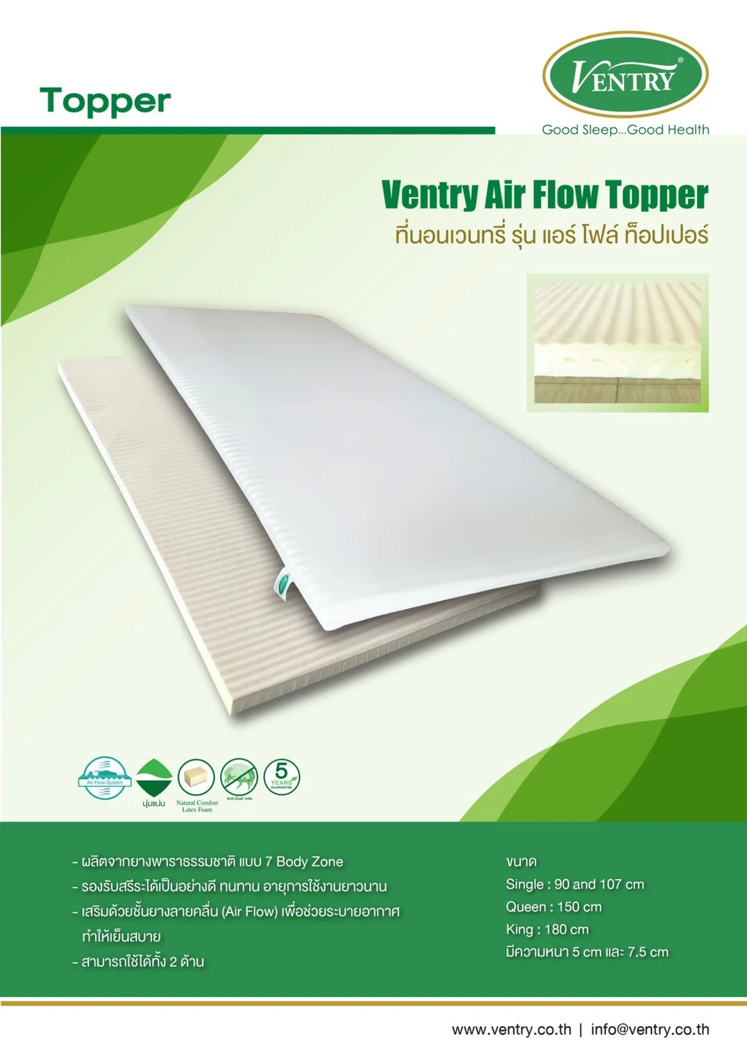 Ventry Air Flow Topper — รายละเอียดสินค้า