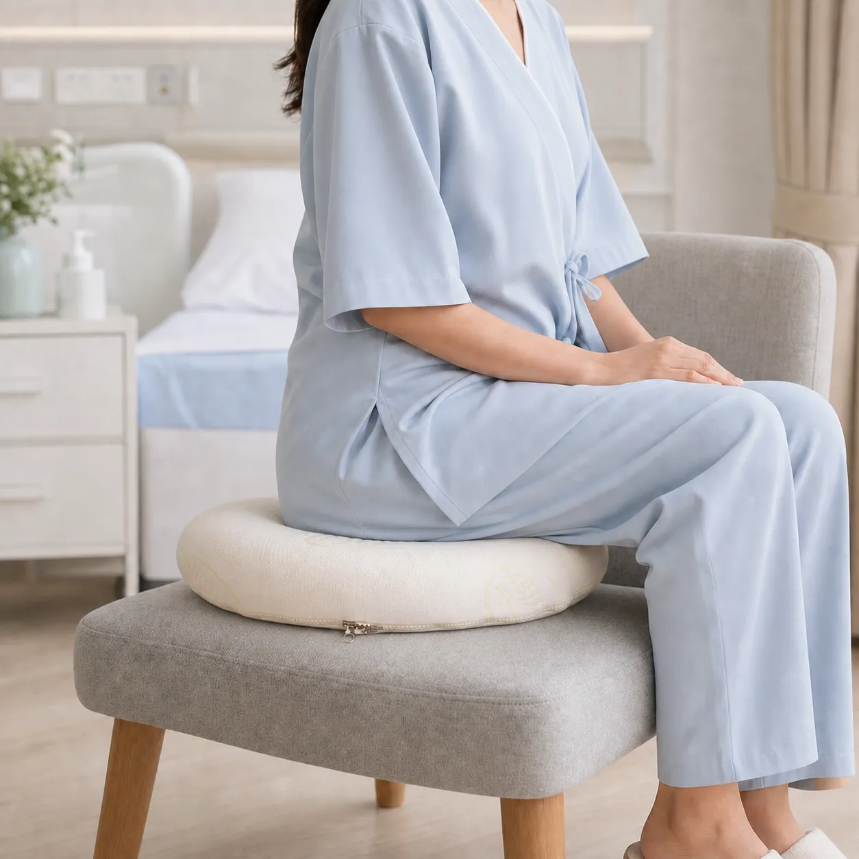 เบาะยางพาราทรงโดนัท Ventry Annular Cushion ใช้งานบนเก้าอี้